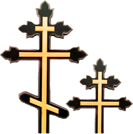 Крест сосновый «тюльпан» с накладкой без надписи